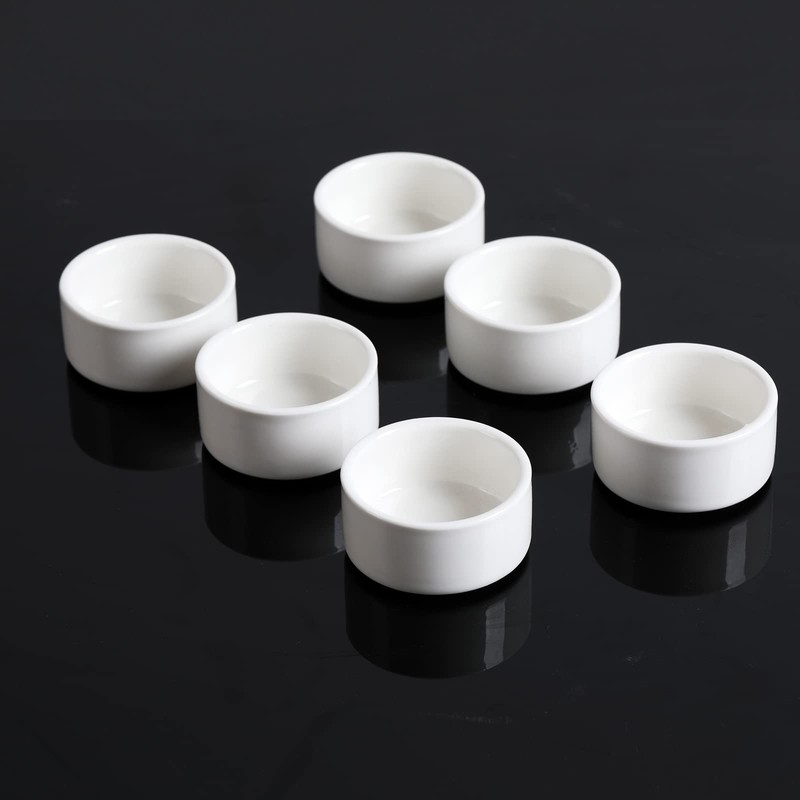 1 oz Mini Porcelain Ramekins Set of 6, Small Ceramics