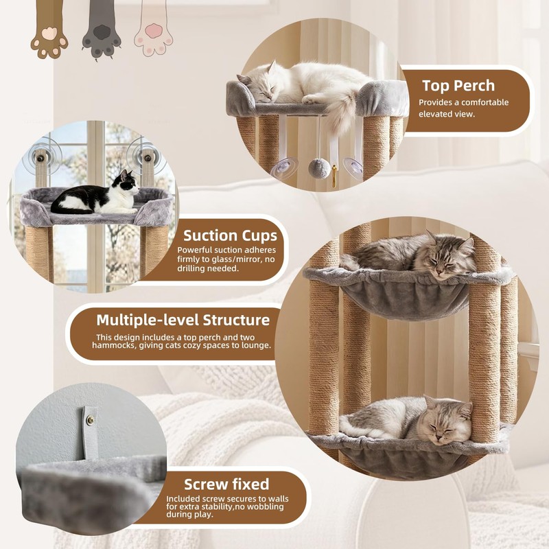 Cat Scratching Post, 4 Scratch Post, Cat Tower for Indoor