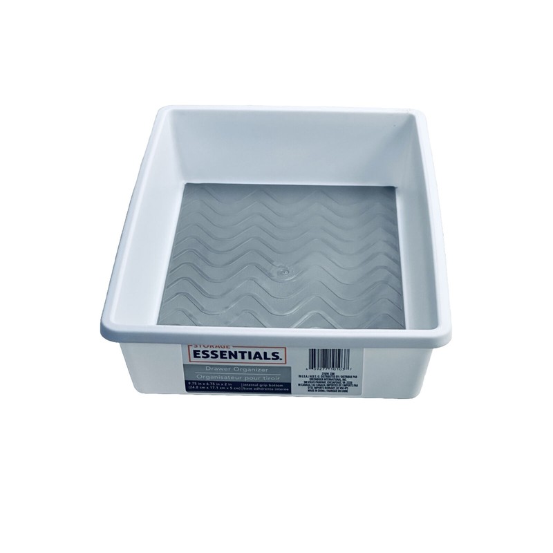 Greenbrier Essentials White Drawer Organizers with Grip Bottoms 9.75 X