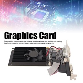 GT610 Independent Graphics Card, 2GB DDR3 64bit Computer Graphics Card High Definition Multimedia Interface with Silence Cooling Fan for Computer Desktop