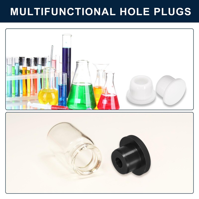 uxcell 5 Pcs Black Plug Holes, Waterproof Rubber Button Plug