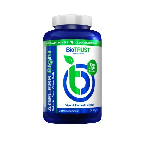 BioTRUST Ageless Sight, Blue Light Protection, Promotes Optimal Eye Health, Visual Performance and Brain Health, Support for Digital Eye Strain, Non-GMO, Gluten-Free, 30 Soft gels