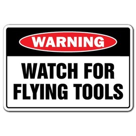 [signjoker] Reloj para volar Tools señal de advertencia regalo Mechanic carpintero reparación Auto Shop Coche Wall Plaque Decoración