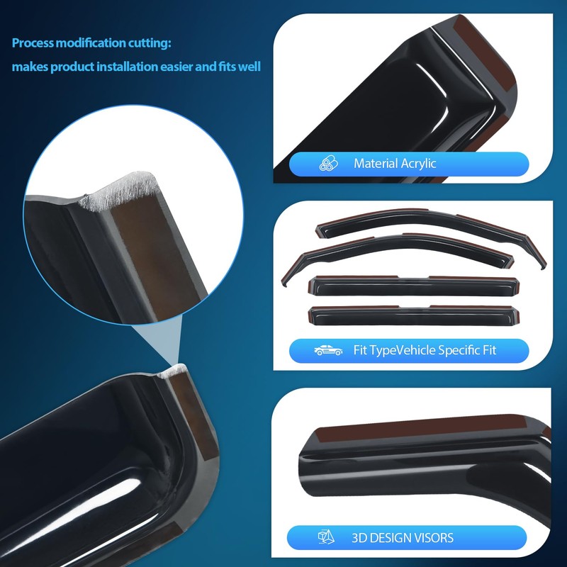 Nilight in Channel Rain Guards for Jeep Grand Cherokee L