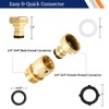 cuteDIY Garden Hose Connector 3/4 Inch GHT Solid Brass Male