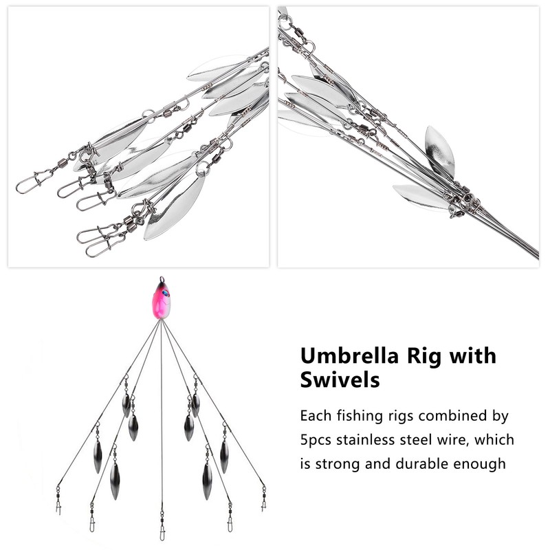 12 Bladed Umbrella Rig Fishing MultiLure and Baits Rigs with