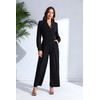 Love Welove Women's Elegant Black Formal Jumpsuit - Long Chiffon