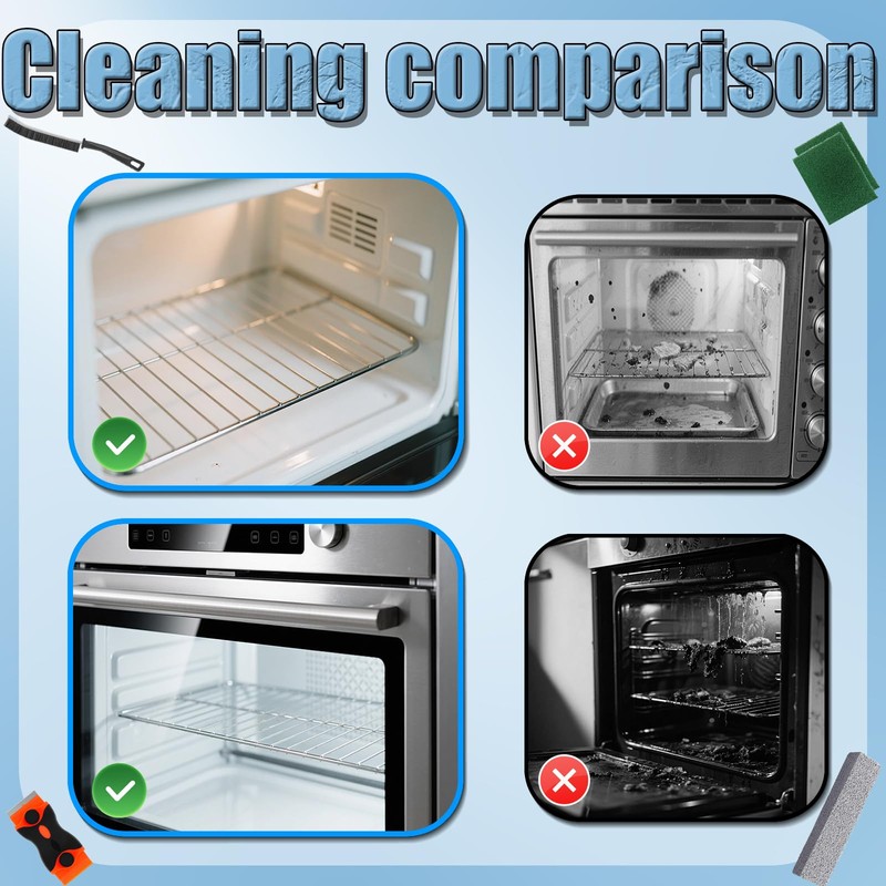 Heavy Duty Oven Cleaner Brush Set, Oven Cleaning Accessories Tools,