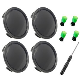 Set of 4 Hub Caps for Mercedes, Hub Caps 75 mm Wheel Hub Caps Wheel Hub Caps Wheel Hub Caps Wheel Hub Caps Wheel Hub Caps with Valve and Screwdriver (Black)