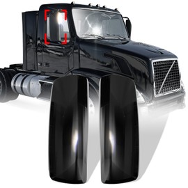 High Soar Black Door Mirror Cover for Volvo VNL Trucks 04-17, Driver & Passenger Side, Left & Right Side (A Pair)