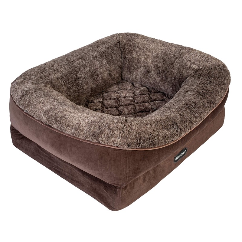 Beautyrest Ultra Plush Cuddler Dog Bed (Medium, Brown)