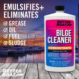 Premium Boat Bilge Cleaner, Marine Concentrate for Heavy Duty Cleaning, Removes Grease, Oil, and Fuel, Ideal Boat Soap and Marine Cleaner for Fiberglass Maintenance