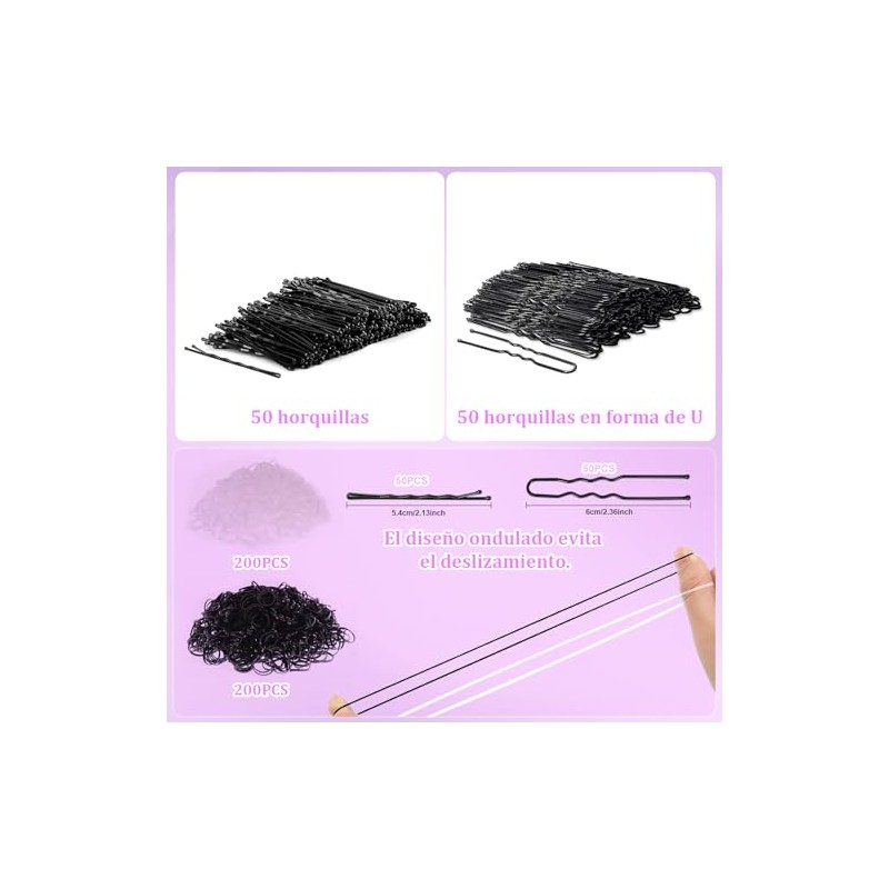 HEYMKGO Juego de Herramientas para Peinar el Cabello con 400Pcs