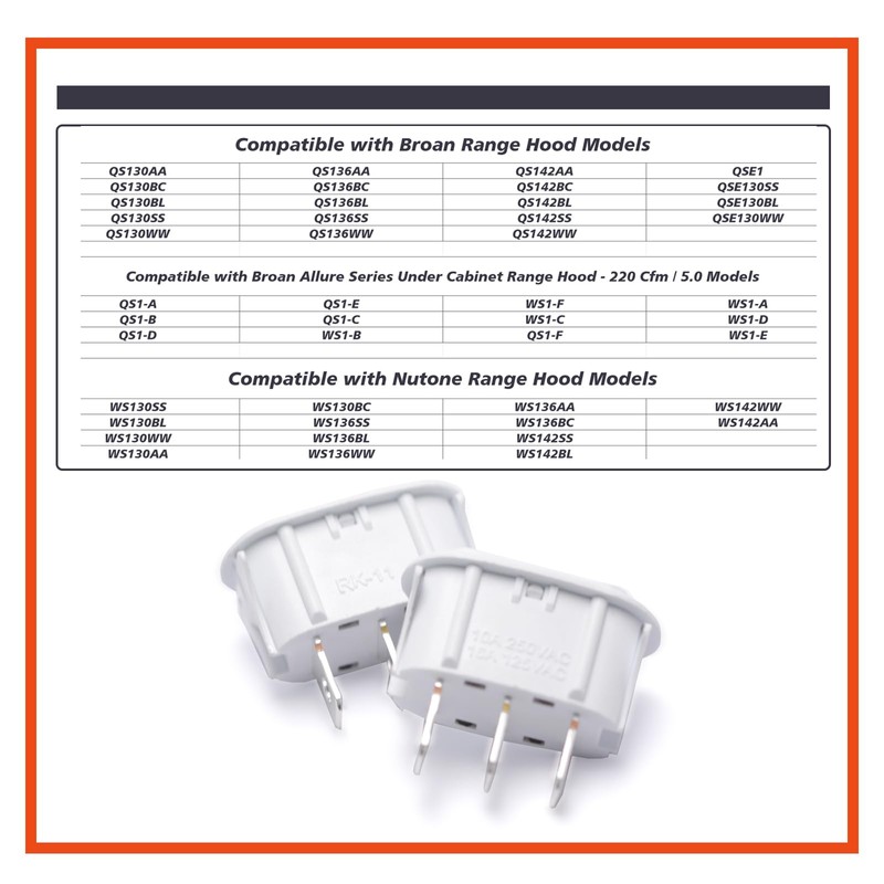 Mhrxusd Pack of 2 SR561116 Range Hood Switch 3 Pin
