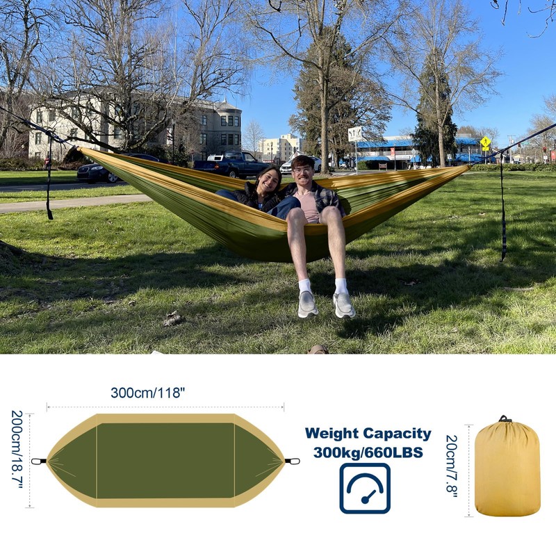 Camping Hammock - Single&Double Lightweigtht Nylon Hammocks with Tree Straps,