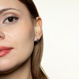 XENOX® Dome Mini Hoop Earrings - Women's Earrings Made of High-Quality 925 Sterling Silver, Sterling Silver, No Gemstone