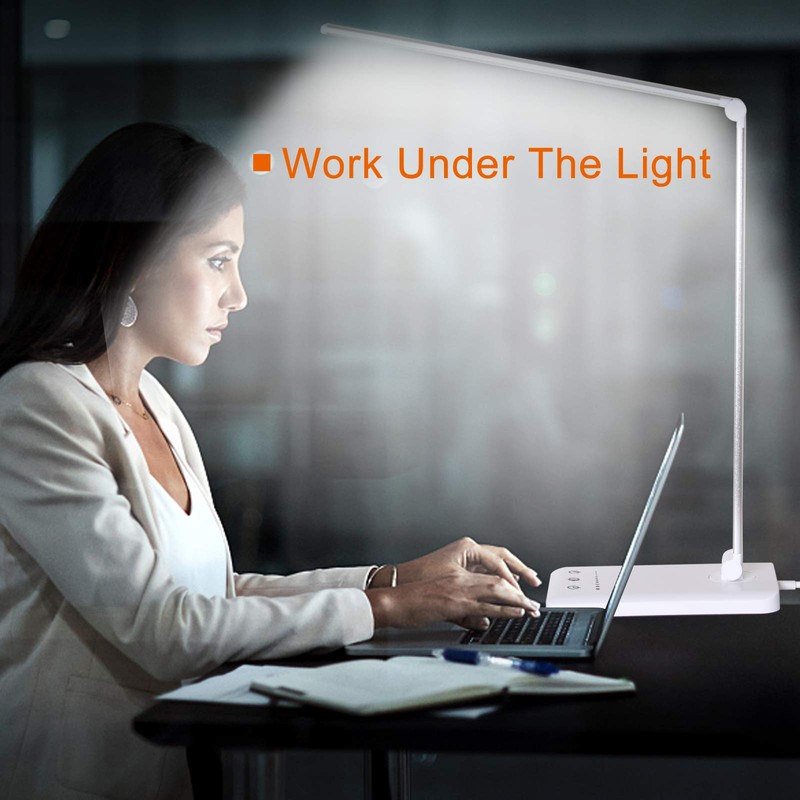 Himigo LED Desk Lamp,Eye-Caring Table Lamps,Stepless Dimmable Office Lamp with