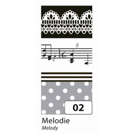 folia 26402 - Washi Tape, Klebeband aus Reispapier, 4er Set Melodie - ideal zum Verzieren und Dekorieren