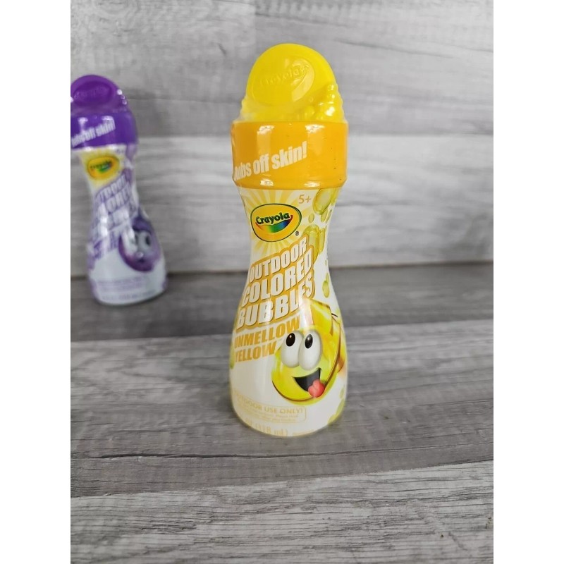 Crayola Outdoor Colored Bubbles Unmellow Yellow/Purple Pizzazz/Fuchsi
