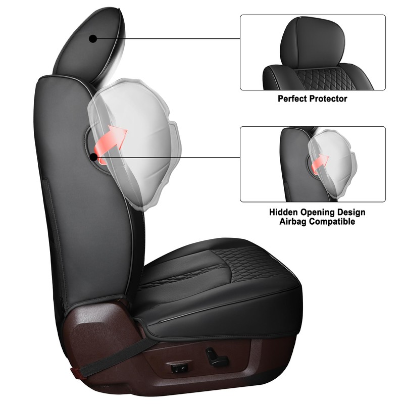 Huidasource Dodge Ram 1500 Seat Covers Full Set, Full Coverage