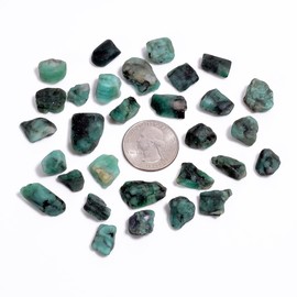 GEMKORA 50 carats Raw Green Emerald Stone Lot, Rough Gemstone, Natural Crystals, Energy Chakra Crystals, Healing Stones, Wholesale Pack, Jewelry Making Supply, Gift Supply, (6 to 8pcs)