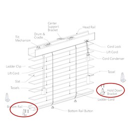 10pcs Clear PC Hold Down Brackets for 1" Mini Blinds & More