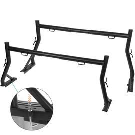 OUTPRIZE Non-Drilling Truck Rack, Heavy Duty Steel Extendable Truck Bed Ladder Rack, Fit for 52" to 71" Wide Truck Bed, 800 lb. Capacity
