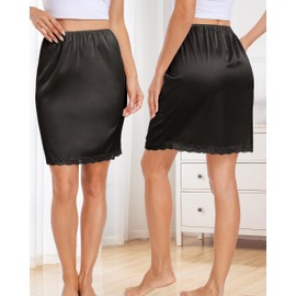 Sopesil Women's Half Slips Anti-Slips Petticoat Waist Slip Short Underskirt Ladies Underdress Black,XL