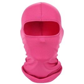JUSDIQIR Ski Mask Balaclava Face Mask Windproof Cycle Cap Sun Cold Protect Head Sheild Ice Silk Scarf Motorcycle Neck Gaiter (Rose red)