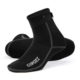 COPOZZ 3 mm Diving Socks, Neoprene Socks for Adults, Women, Men, Thick Diving Socks, Water Sports, Swimming Socks for Swimming, Snorkelling, Sailing, Surfing, Water Sports, black, s
