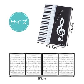 Sheet Music File, 4 Sides, A4 Size, Writable, Holds 6 Sheets, Non-Reflective, 4 Pages, Music Composing, Lessons, File Cover, Piano, Electronic Piano, Accessory