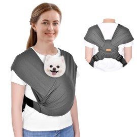 CUBY Dog Carrier Bag, Wrapped Dog Carry Bag, Forward Facing Backpack Carrier Shoulder to Reduce Back Pain, Hands-Free and Adjustable Puppy Sling (Dark Grey)