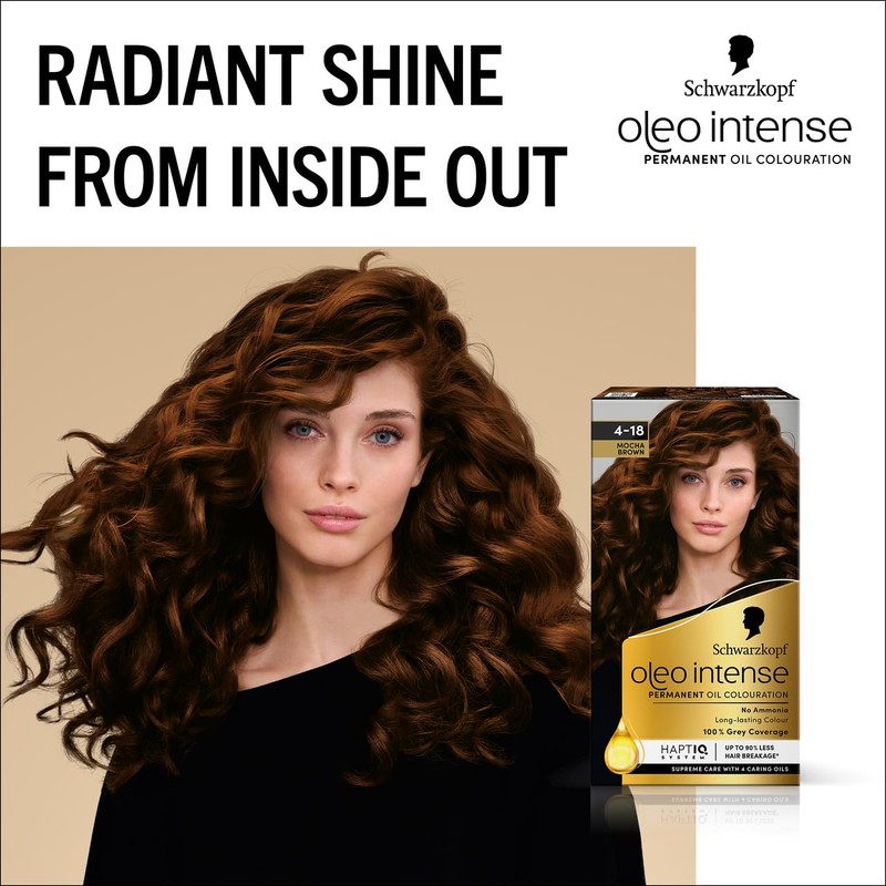 Schwarzkopf Oleo Intense Permanent Oil Colour 4-18 Mocha Brown Hair