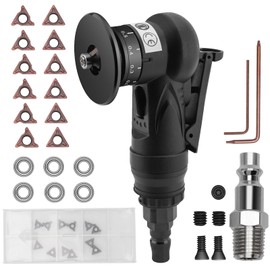 Mini Pneumatic Chamfering Machine 45 Degree Tile Chamfering Tool Handheld Air Tool Kit for Metal Wood Beveling Deburring (C&R Angle Blades)
