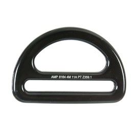 Fusion Climb Black Bretta Aluminum D-Ring for 3 1/4" Webbing - Lightweight and Slotted for Industrial and Climbing Use