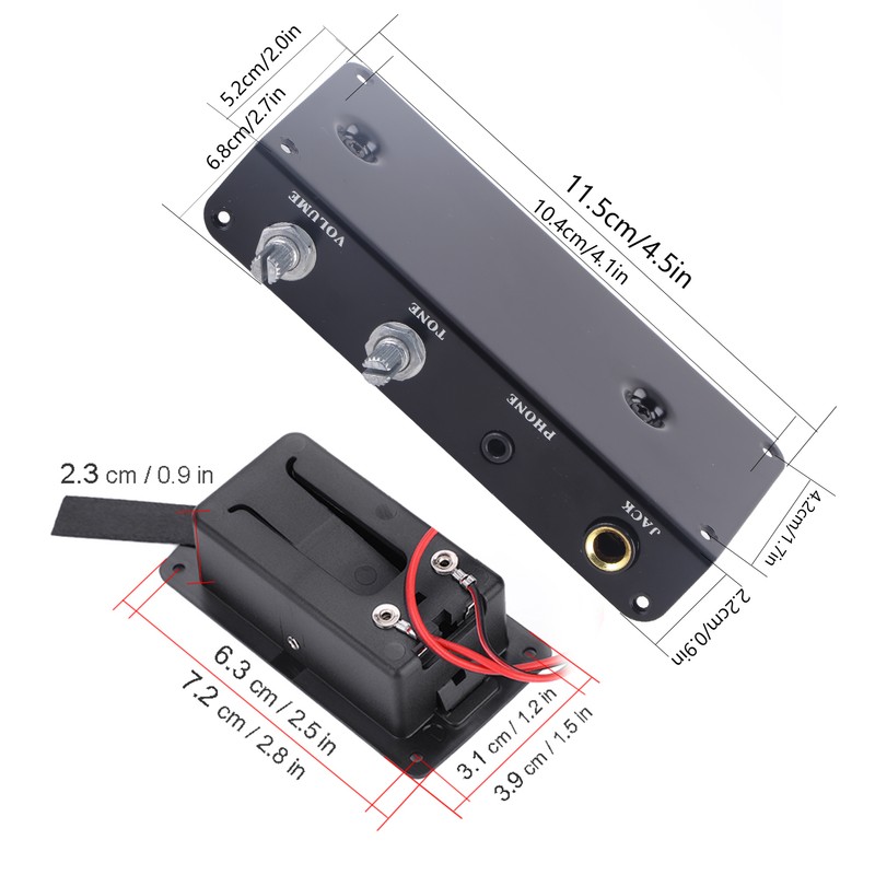 SG‑20 Silent Guitar EQ Equalizer Pickup with Tone Volume Control