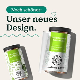 NATURE LOVE® Magnesium Citrate Gummies - Pack of 120 - No Added Sugar - 188 mg Magnesium per Daily Dose for Adults, 126 mg for Children - Alternative to Capsules & Tablets - Vegan and Laboratory