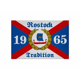 U24 Rostock Tradition 1965 Flag Sew-On / Iron-On Patch 9 x 6 cm