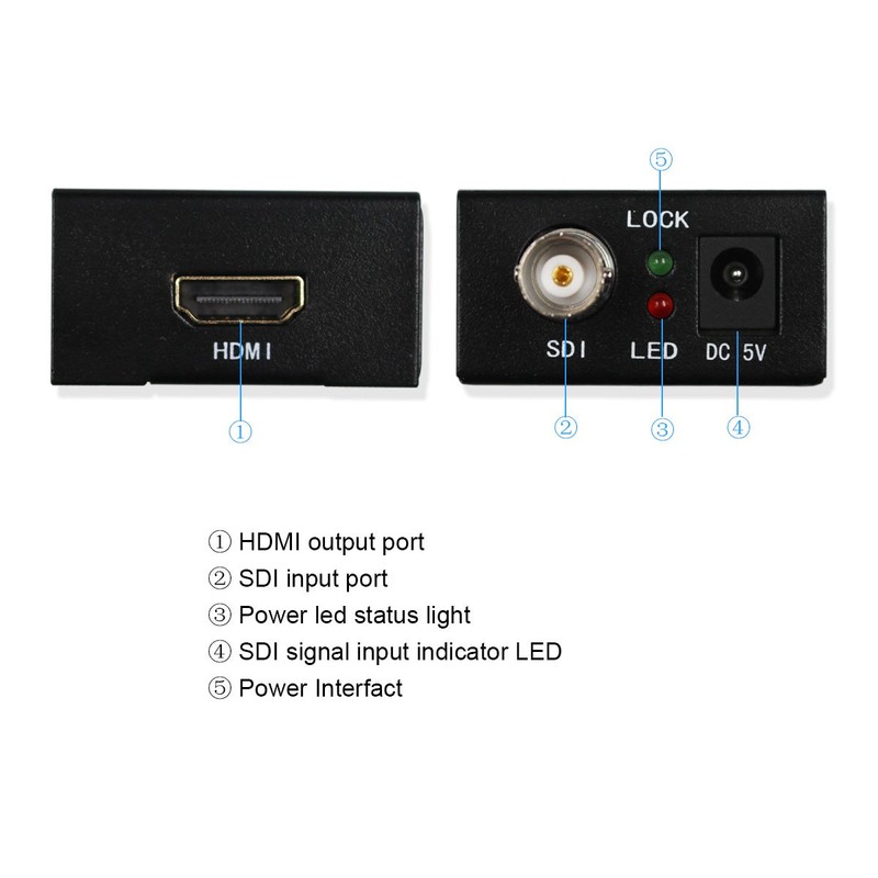 SDI to HDMI Adapter Video Converter Mini 3G HD 720p/1080p