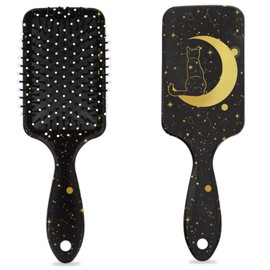 Kids Hair Brush for Boys Girls Toddler - Detangler Hairbrush for Wet Dry Thin Long Curly Hair Pain-Free Comb Glide Through Tangles with Ease and Massage Scalp (Black Cat)