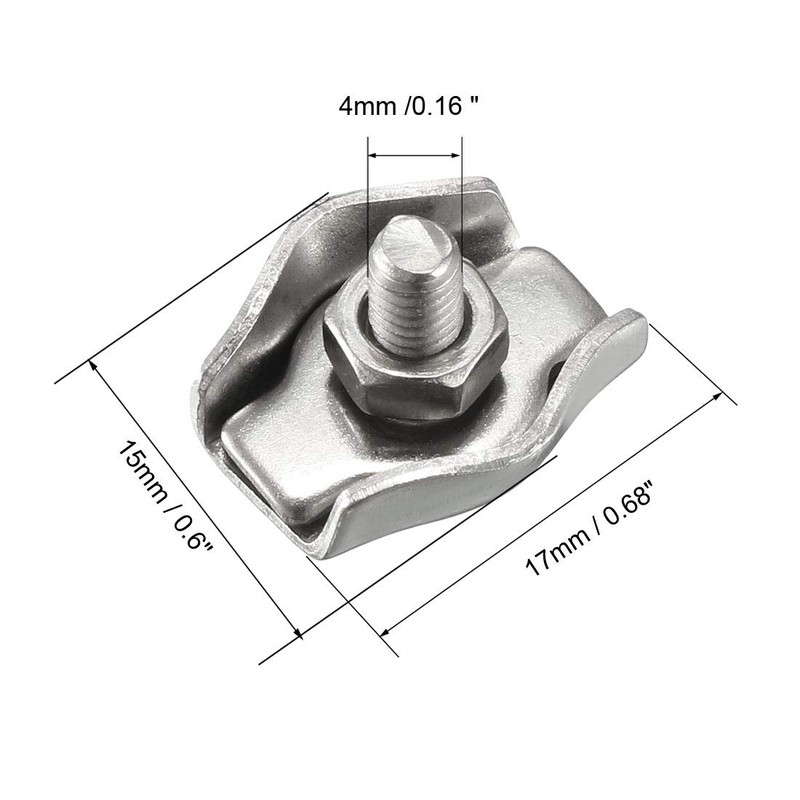 sourcing map 5 Pcs 304 Stainless Steel Single Wire Rope