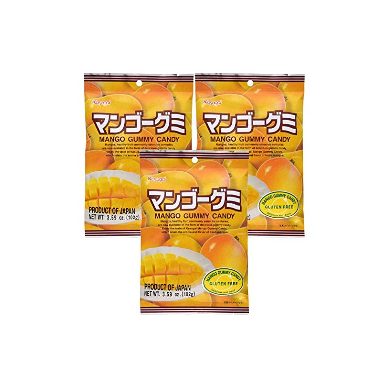 Kasugai Mango Gummy Candy 3.59oz (3 Pack)