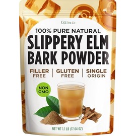 Gya Tea Co Slippery Elm Bark Powder 1.1 lb (17.64 oz) - Traditional Herb Elm Inner Bark that Soothes Throats, Coughing & Digestion for Women & Men - Non-GMO, Pet Friendly, Vegan