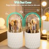 VNIMTI Rotating Makeup Brush Holder with Lid, Makeup Brush Organizer
