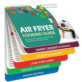 Upgraded Air Fryer Cheat Sheet Magnets Cooking Guide Booklet, Air Fryer Cookbooks, Air Fryer Cooking Times Chart, Air Fryer Accessories, Magnets Air Fryer Cheat Sheet