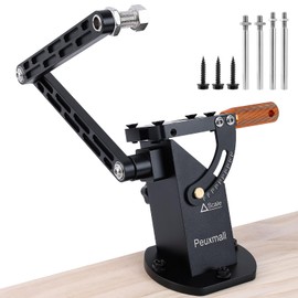 Lawn Mower Blade Sharpener, 15°-45° Adjustable Frame with Ball Bearing Manufacture Handle for Right Left Hand Blades, Lawnmower Blade Sharpening Tool Use with Angle Grinder (Black) - Max Width: 70mm