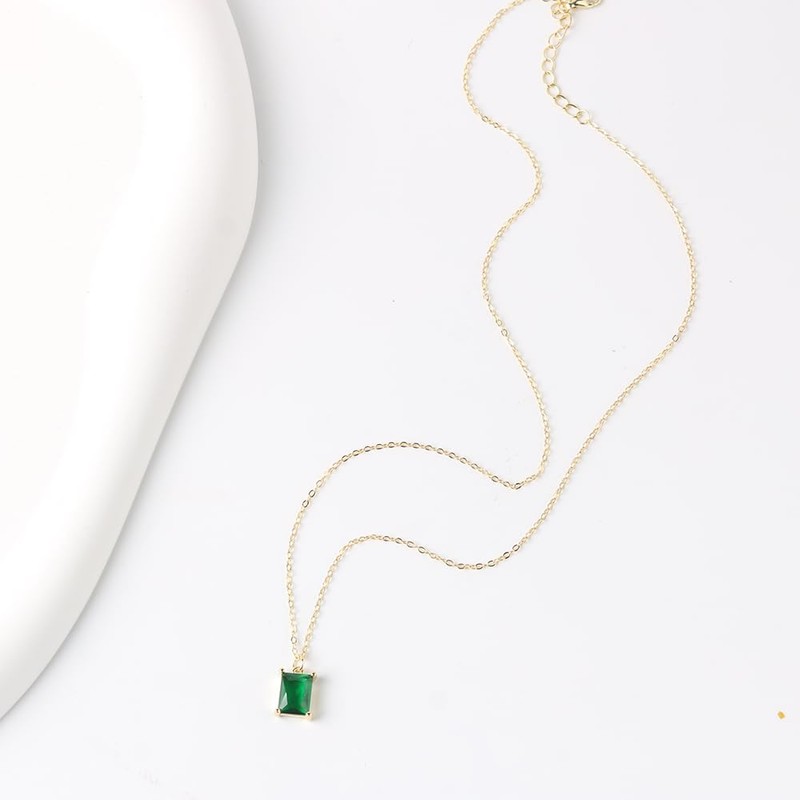 SIMPLÍ BASIC 925 Sterling Silver Emerald Cut Necklace | 8mm