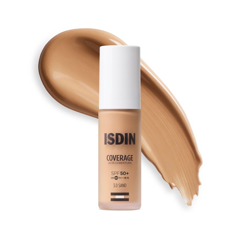 ISDIN Coverage SPF 50+ 3.0 Sand, Base De Maquillaje Con
