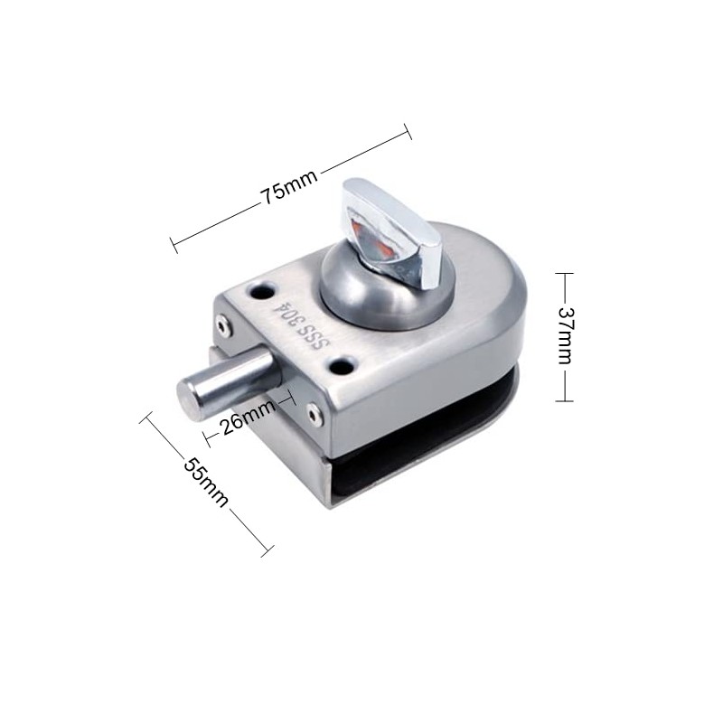 2 Pack ZONADAH High Quality Glass Door Locks 304 Stainless