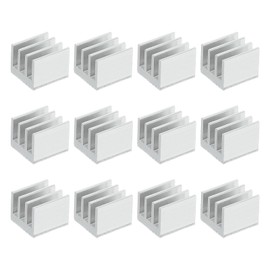 PATIKIL Heatsink 7x7x6mm, 12 Pcs Aluminum Cooler Radiator Heat Sink with Thermal Blue Sticker for Raspberry Pi Chip CPU Power Transistor FET IC Power Amplifier, White